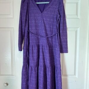 Chic Long Sleeve Purple Dress